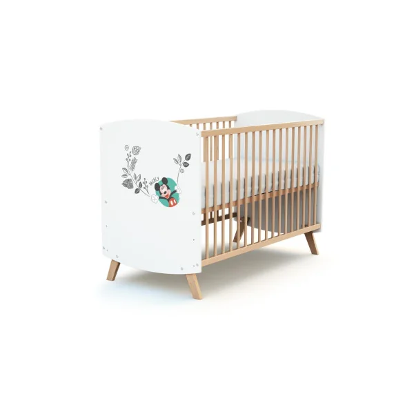 Lit bébé 60x120 cm scandinave Disney Mickey lit avec sommier réglable 3 hauteurs