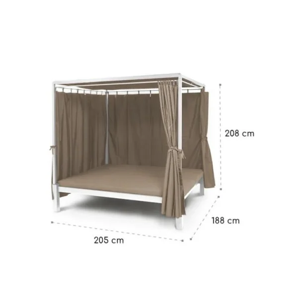 Lit de jardin lounge double taupe Bain de soleil transat jardin transat extérieur chaise longue jardin
