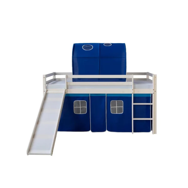 Lit mezzanine chevalier 90x200 cm en pin massif lit enfant avec sommier