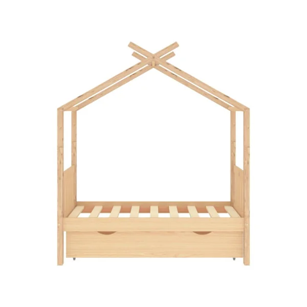 Lit Montessori 70x140 cm pin massif lit tipi lit enfant avec sommier lit cabane lit maison