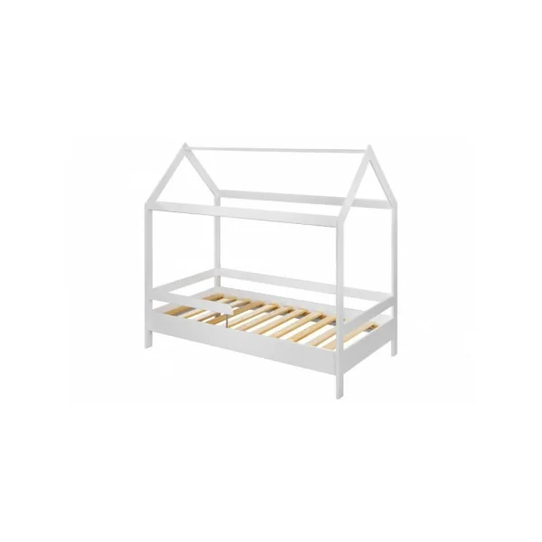 Lit montessori 80x160 cm en pin massif FSC avec protections latérales lit enfant avec sommier lit cabane lit maison