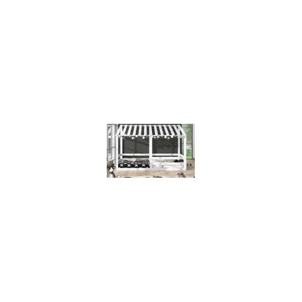 Lit montessori lit enfant pavillon 90x200 cm blanc lit cabane lit maison lit avec sommier