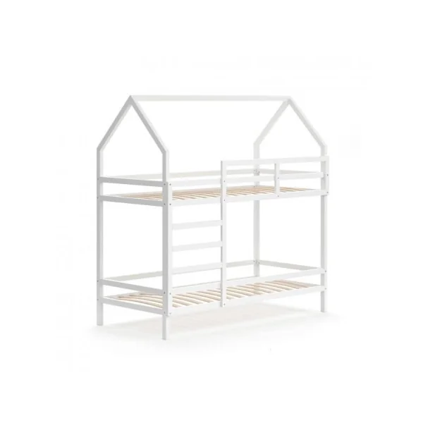 Lit superposé lit montessori pin massif lit mezzanine 90x200 cm lit cabane lit maison lit enfant avec sommier