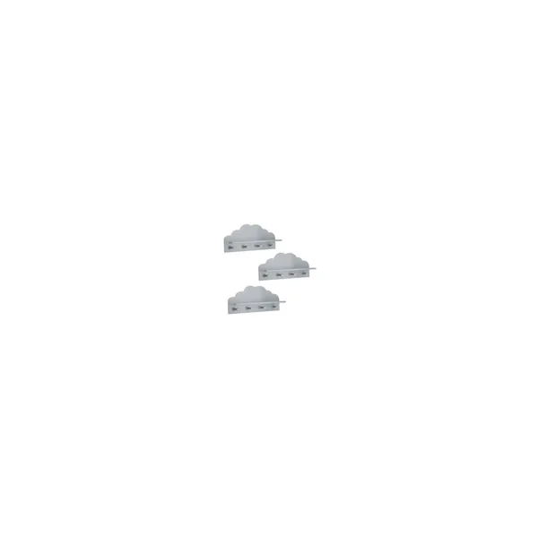 Lot 3 patères en forme de nuage gris patère enfant porte manteaux chambre enfant