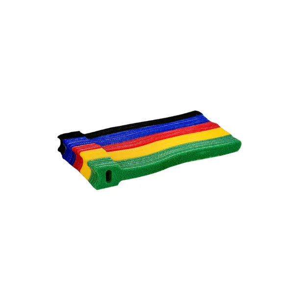 Lot de 50 attaches câble crochet boucle 5 couleurs assorties 150mm