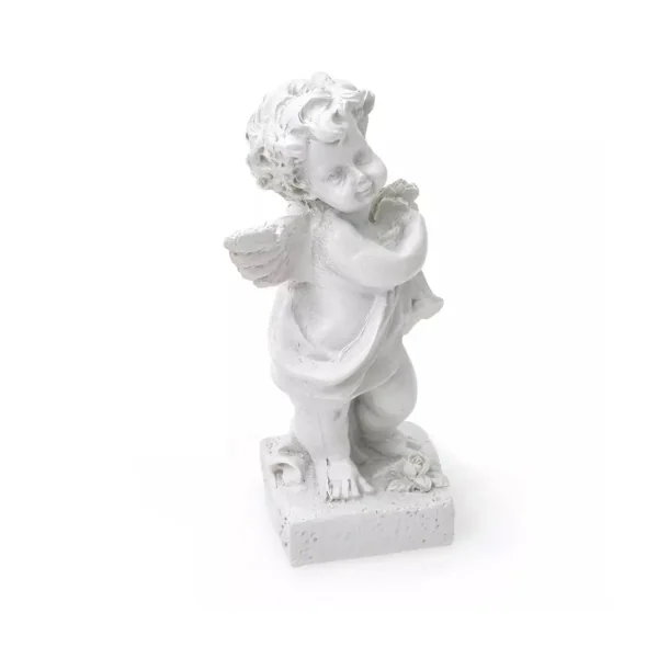 Lot de deux Figurines Angelot de jardin en résine