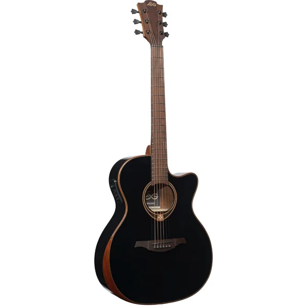 Lâg Tramontane 118 Auditorium Bevel Cutaway Electro Black