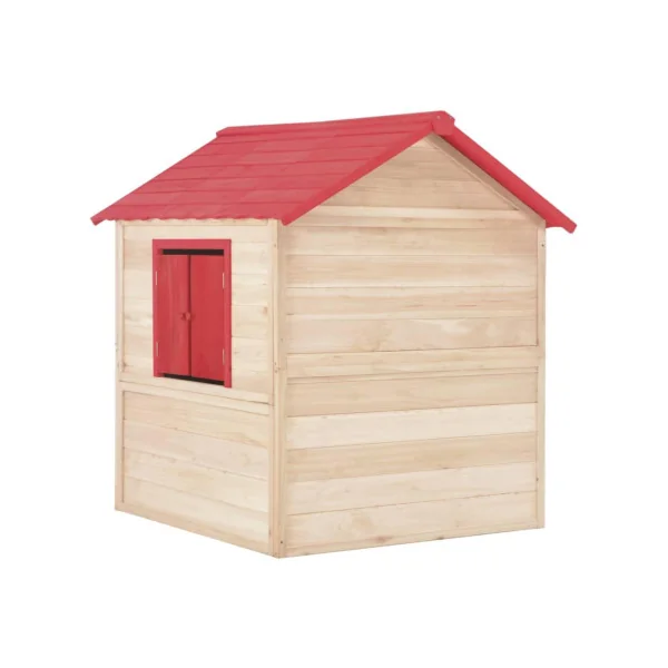 Maison de jeux pour enfants en sapin rouge maisonnette enfant maison extérieur de jardin