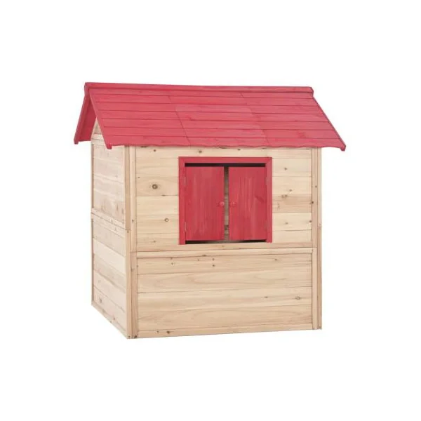 Maison de jeux pour enfants en sapin rouge maisonnette enfant maison extérieur de jardin