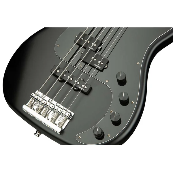 Metroline Hybrid P/J Bass Ash 21-Fret 5-String (Germany, MN) - solid black satin