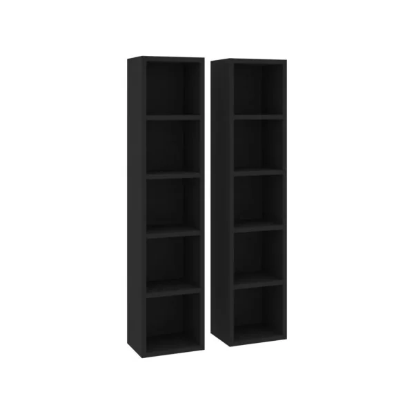 Meuble CD meuble DVD meuble rangement noir CD DVD (Lot de 2)