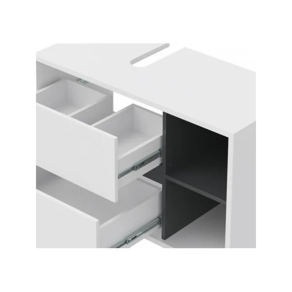 Meuble sous vasque blanc et anthracite meuble sous lavabo design salle de bain