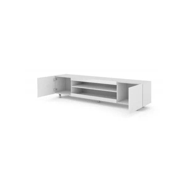 Meuble TV blanc brillant moderne avec LED meuble télévision design banc tv moderne