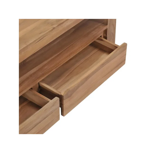 Meuble TV en teck 120 cm meuble télévision 2 tiroirs meuble télé bois massif