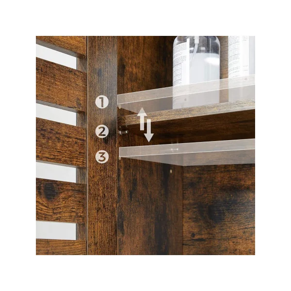Meuble WC industriel gain de place étagère WC avec 2 portes placard WC