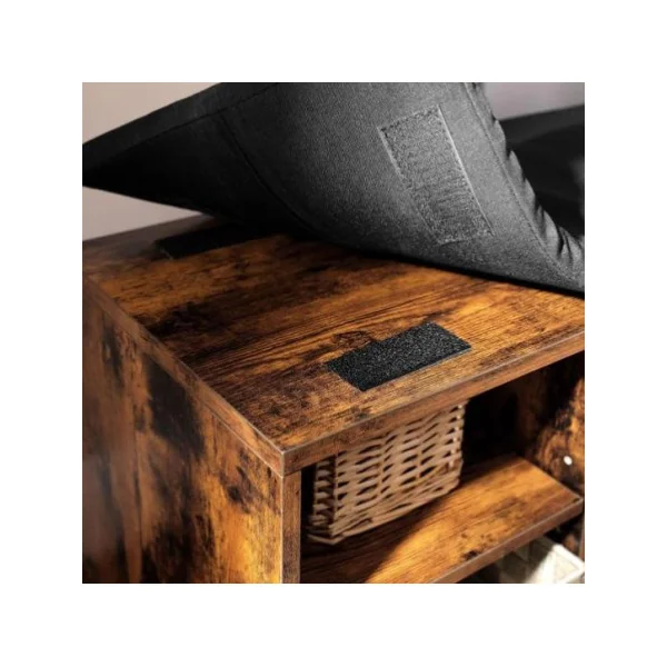 Meuble à chaussures avec casier et banc marron rustique banc à chaussures rangement chaussures