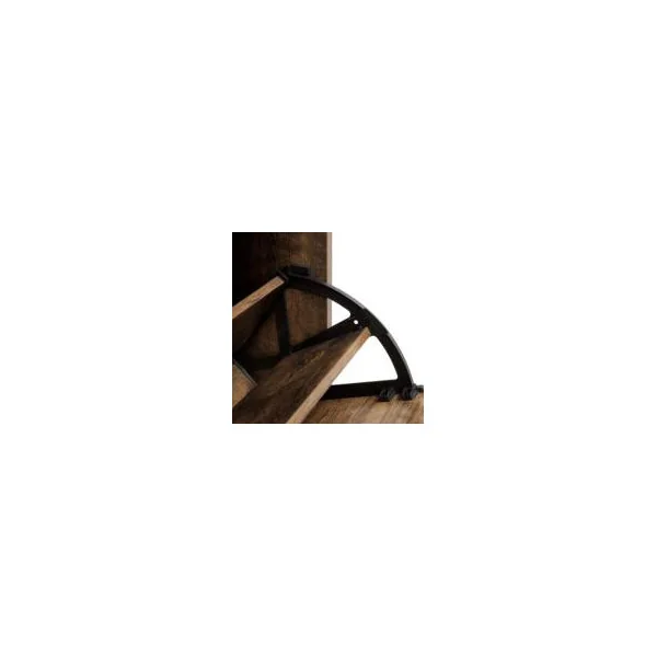 Meuble à chaussures marron rustique 3 niveaux rangement chaussure 3 rabats