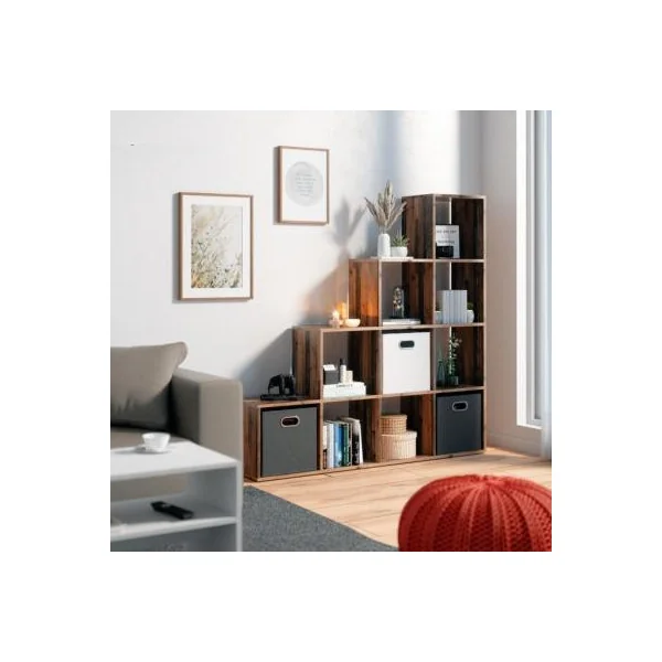 Meuble étagère séparateur de pièce bibliothèque industriel 10 compartiments