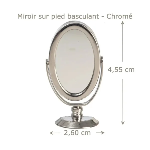 Miroir pivotant sur pied - Chromé