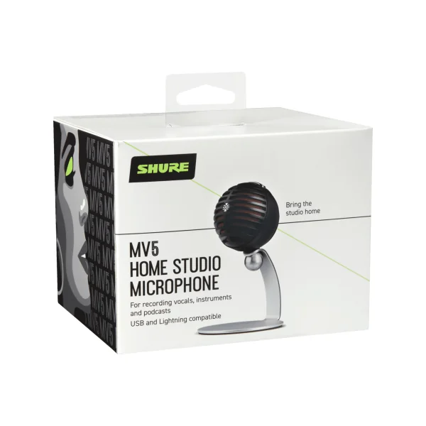 MV5-N Shure Micro noir et rouge statique USB Cardioïde 24-bits 48 kHz pour ordinateur et téléphone