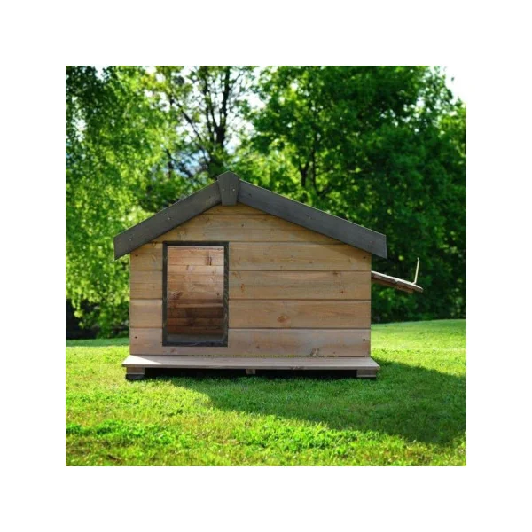 Niche avec terrasse en épicéa FSC de 15 mm niche chien en bois massif taille 1
