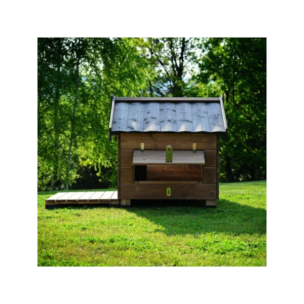 Niche avec terrasse en épicéa FSC de 15 mm niche chien en bois massif taille 1
