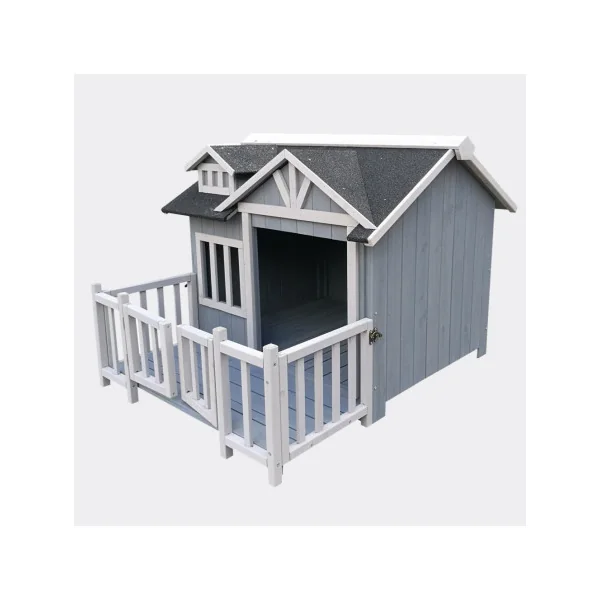 Niche solide en bois massif d'épicéa niche avec terrasse couleur grise