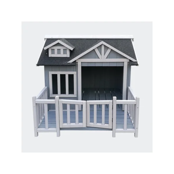 Niche solide en bois massif d'épicéa niche avec terrasse couleur grise