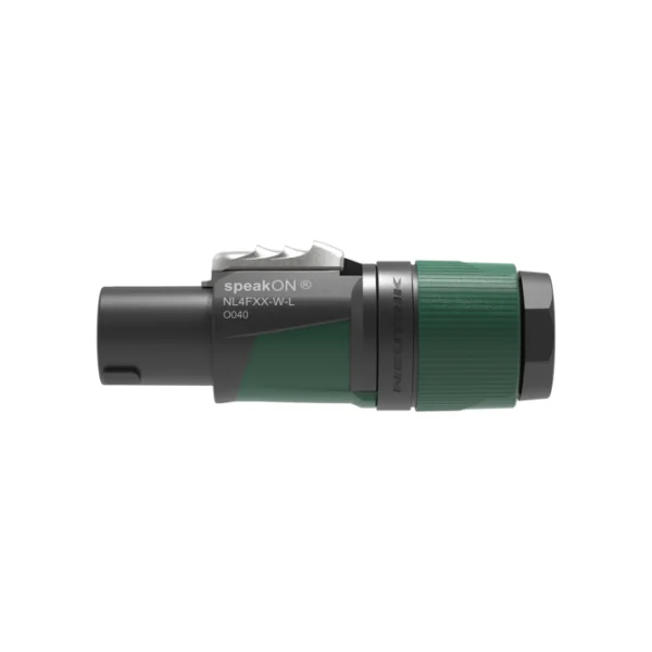 NL4FXX-W-L Neutrik - Fiche speakON 4 points large pour enceinte avec sortie câble 10 à 16mm