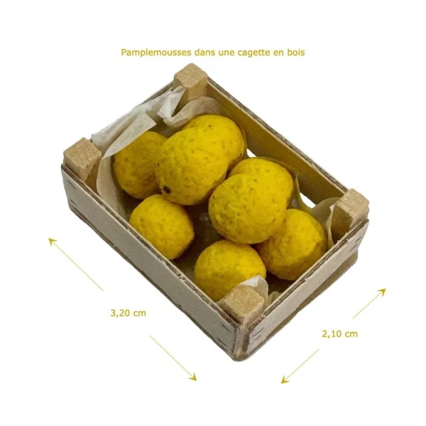 Pamplemousses dans une cagette bois