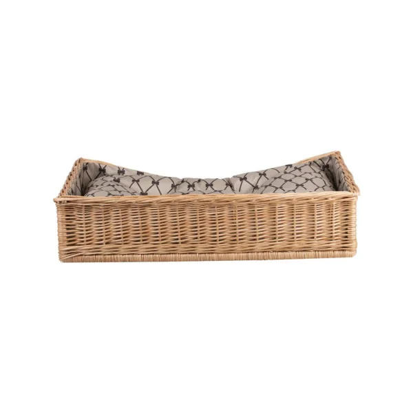 Panier en osier avec coussin motifs OS