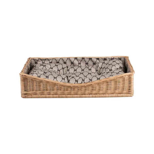 Panier en osier avec coussin motifs OS