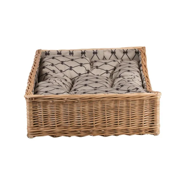 Panier en osier avec coussin motifs OS
