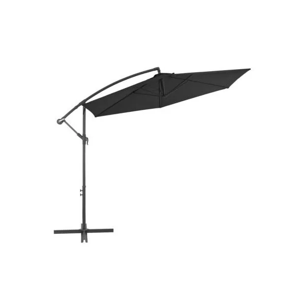 Parasol déporté 350 cm noir Parasol inclinable Parasol terrasse Parasol jardin