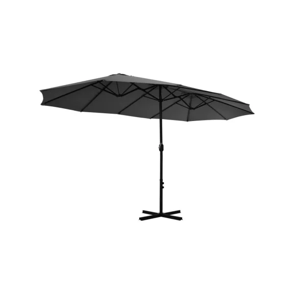 Parasol triple gris tendance en Aluminium Parasol 460x270 cm Parasol terrasse Parasol jardin