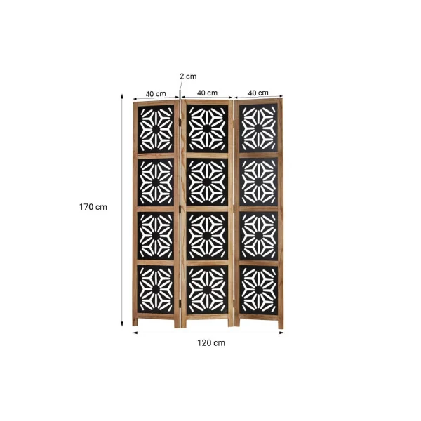 Paravent en pin avec motif séparateur de pièce paravent de salon