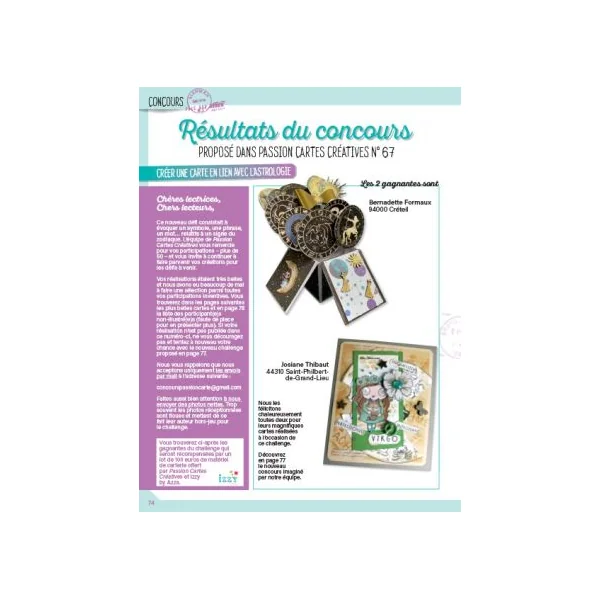 Passion Cartes Créatives 68 - Vos créations de fin d'année