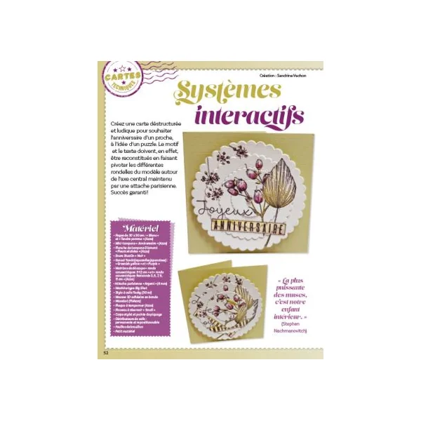 Passion Cartes Créatives 73 - Inclus : 16 planches de papiers