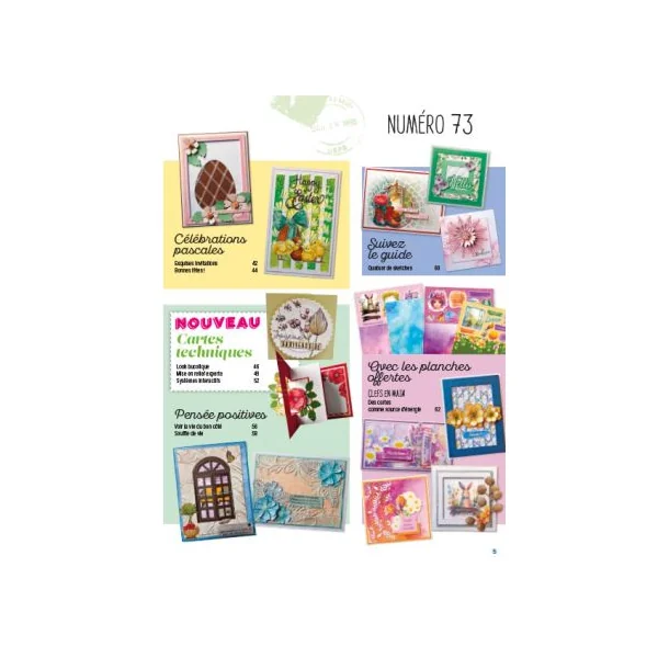 Passion Cartes Créatives 73 - Inclus : 16 planches de papiers