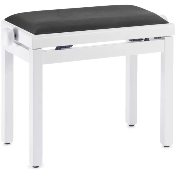 PB39 WHM VBK - banquette piano STAGG (blanc mat dessus velours noir)