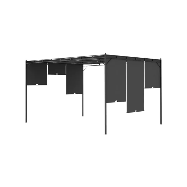 Pergola de jardin Tonnelle de jardin 4x3 m avec rideaux latéraux anthracite Tonnelle terrasse Pergola terrasse