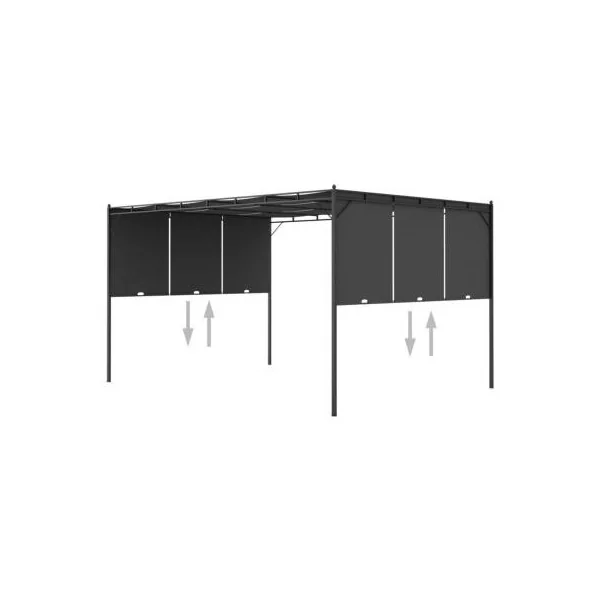 Pergola de jardin Tonnelle de jardin 4x3 m avec rideaux latéraux anthracite Tonnelle terrasse Pergola terrasse