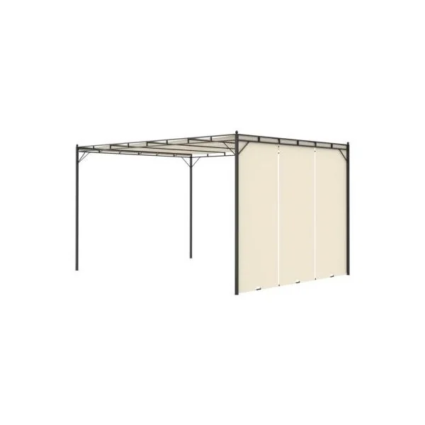 Pergola de jardin Tonnelle de jardin 4x3 m avec rideaux latéraux crème Tonnelle terrasse Pergola terrasse