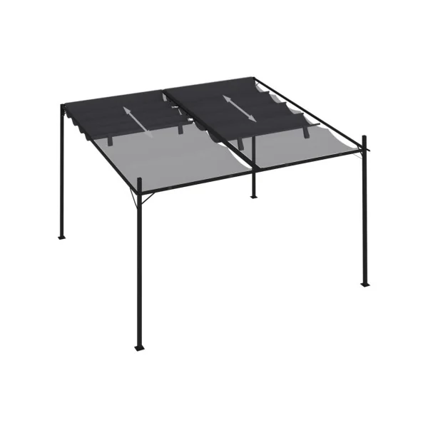 Pergola rétractable tonnelle de jardin 3x3 m anthracite Tonnelle de jardin rétractable Tonnelle terrasse Pergola terrasse