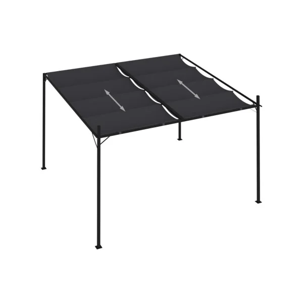 Pergola rétractable tonnelle de jardin 3x3 m anthracite Tonnelle de jardin rétractable Tonnelle terrasse Pergola terrasse