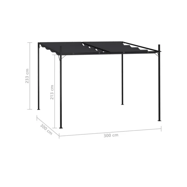 Pergola rétractable tonnelle de jardin 3x3 m anthracite Tonnelle de jardin rétractable Tonnelle terrasse Pergola terrasse