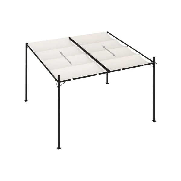 Pergola rétractable tonnelle de jardin 3x3 m crème Tonnelle de jardin rétractable Tonnelle terrasse Pergola terrasse