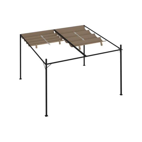 Pergola rétractable tonnelle de jardin 3x3 m taupe Tonnelle de jardin rétractable Tonnelle terrasse Pergola terrasse