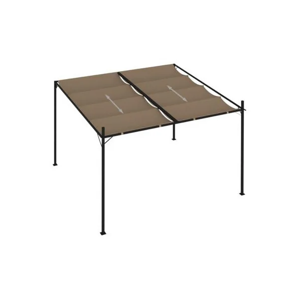 Pergola rétractable tonnelle de jardin 3x3 m taupe Tonnelle de jardin rétractable Tonnelle terrasse Pergola terrasse
