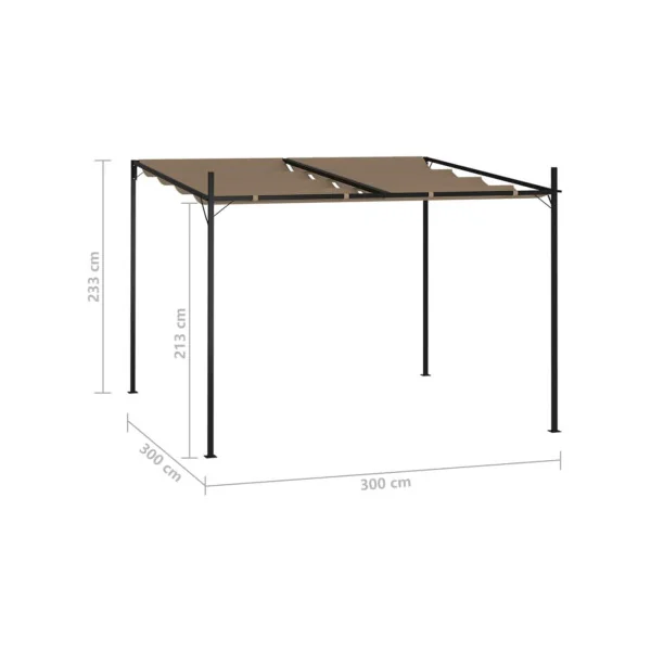 Pergola rétractable tonnelle de jardin 3x3 m taupe Tonnelle de jardin rétractable Tonnelle terrasse Pergola terrasse